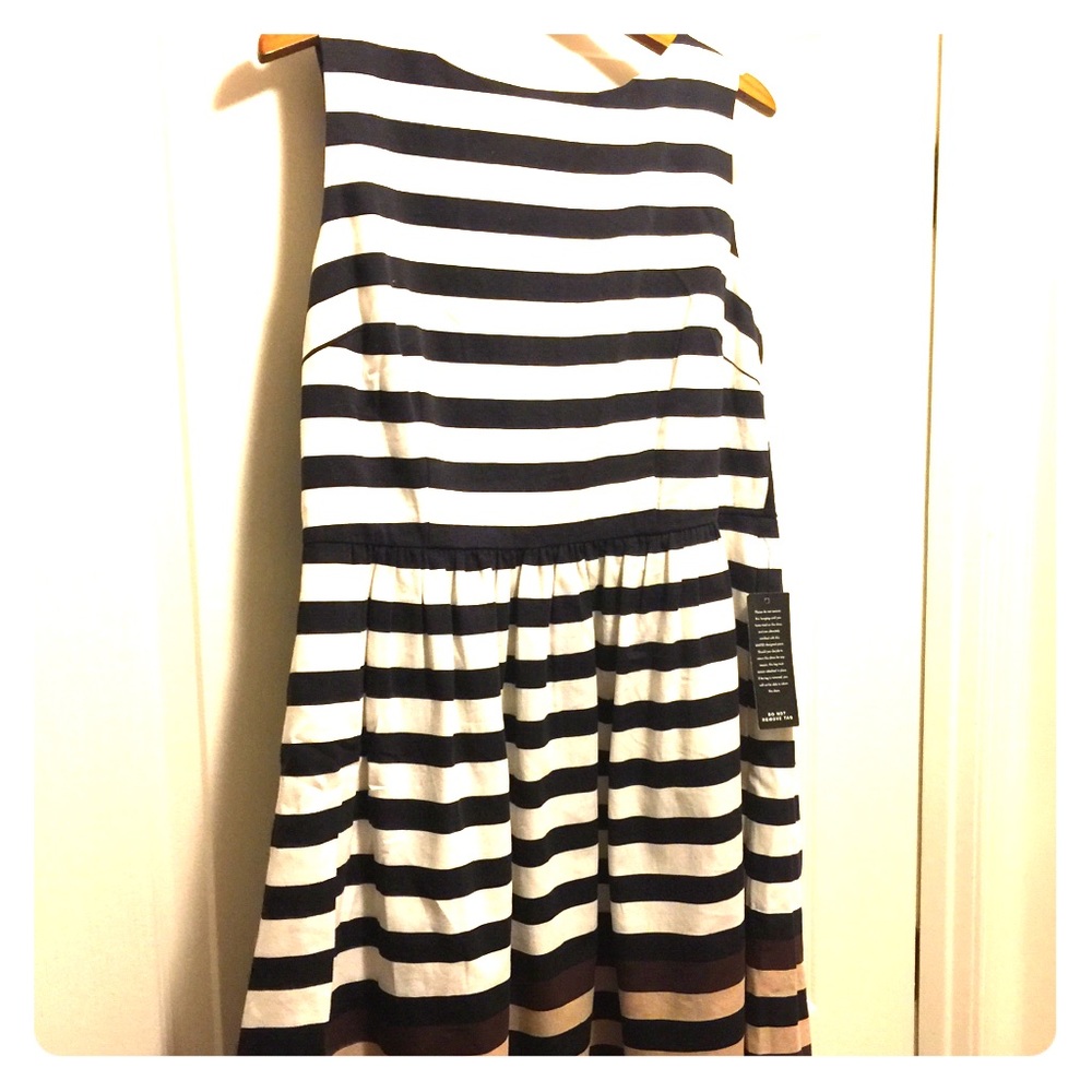 Outback Red Brown/Cream/Black Striped Dress